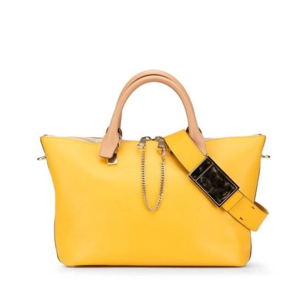 Chloe Yellow and Tan Leather Tote